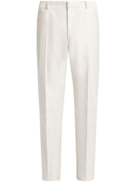 Pantaloni de catifea cord Tom Ford alb