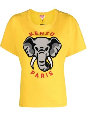 Hímzett póló Kenzo sárga