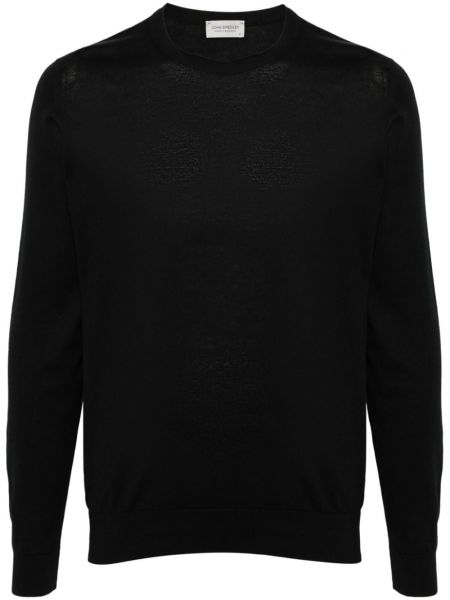 Bavlnený dlhý sveter John Smedley čierna