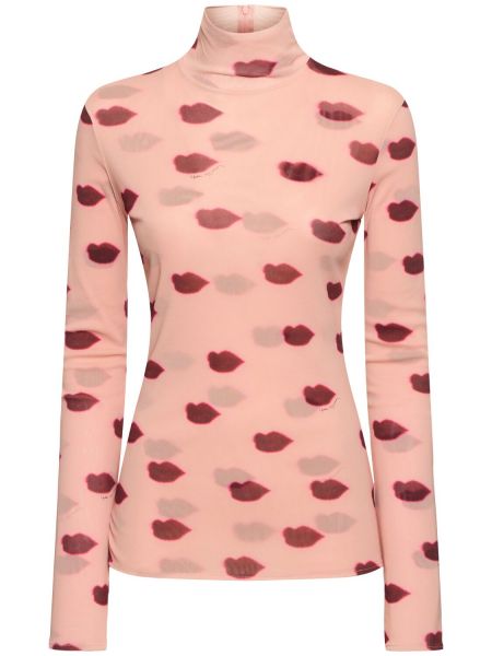 Rullekrave med print i mesh Stella Mccartney pink