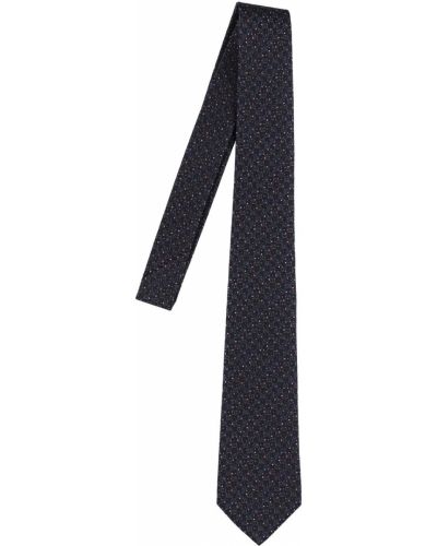 Jedwabny krawat z nadrukiem Gucci niebieski