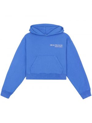Raštuotas medvilninis džemperis su gobtuvu Sporty & Rich mėlyna