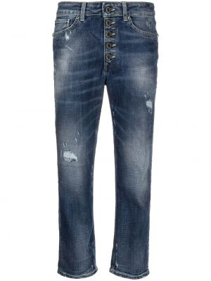 Distressed straight jeans Dondup blau