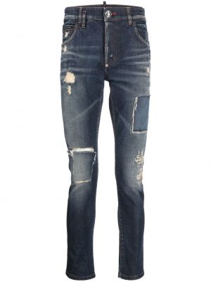 Nødlidende stretch jeans Philipp Plein blå