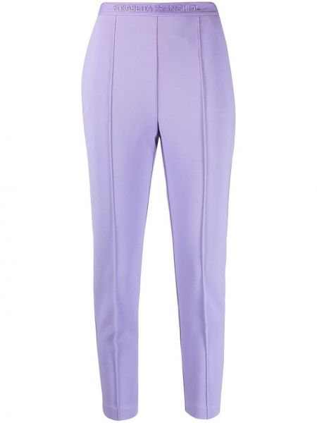 Pantalones con bordado Elisabetta Franchi violeta