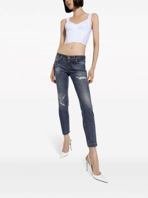 Skinny džíny s nízkým pasem Dolce & Gabbana modré