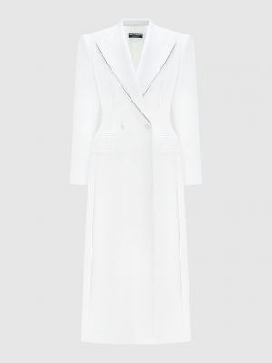 Белое шерстяное пальто Dolce&gabbana