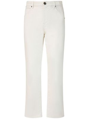 Puuvillased teksapüksid Balmain valge