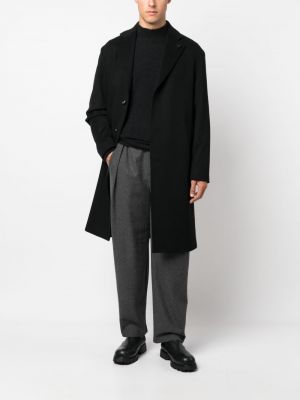 Vlněný kabát Lardini černý