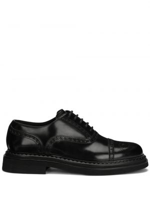 Кожени обувки в стил дерби Dolce & Gabbana черно