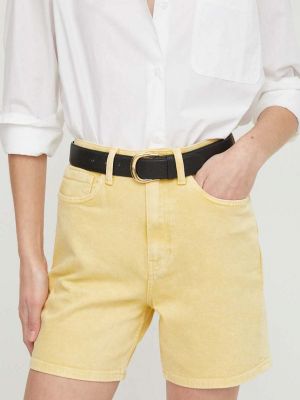 Džínové šortky s vysokým pasem Tommy Hilfiger žluté