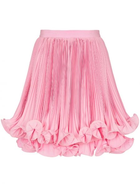 Πλισέ φούστα Balmain ροζ