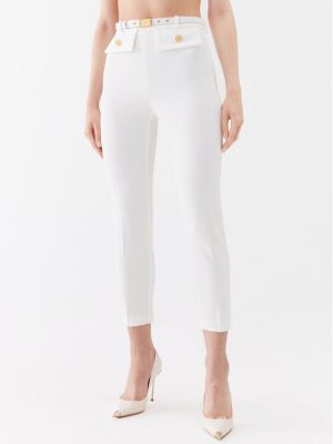 Панталон slim Elisabetta Franchi бяло