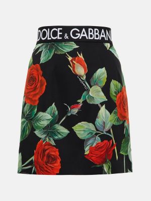 Květinové hedvábné mini sukně Dolce&gabbana růžové