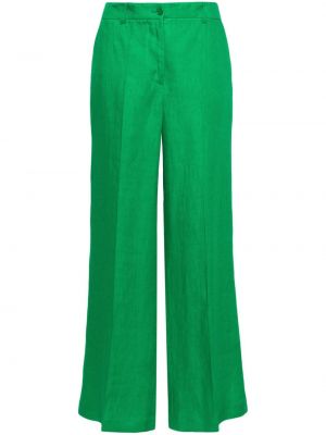 Lněné kalhoty relaxed fit P.a.r.o.s.h. zelené