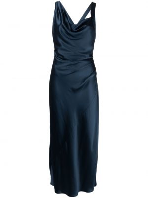 Satynowa sukienka midi Acler niebieska