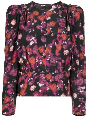 Trykt floral silke bluse Isabel Marant rosa