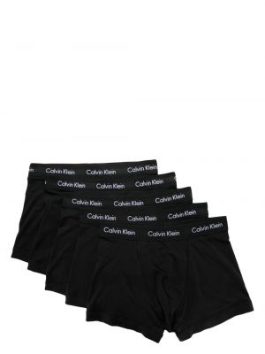 Žakárové bavlněné ponožky Calvin Klein černé