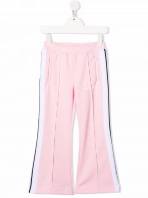 Stripete flare bukser for jenter Palm Angels Kids rosa