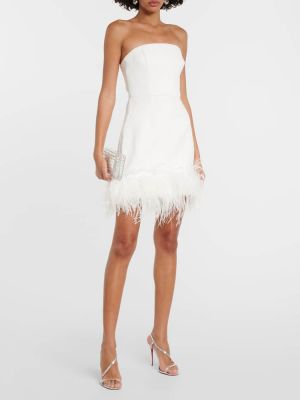 Mini robe à plumes Rebecca Vallance blanc