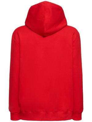 Oversized βαμβακερός φούτερ με κουκούλα Lanvin κόκκινο