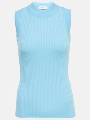 Medvilninis marškinėliai be rankovių Sportmax mėlyna