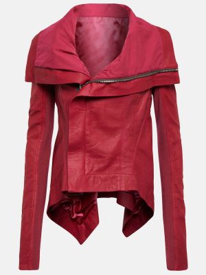 Kožená bunda Rick Owens růžová