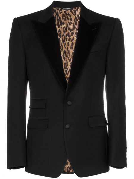 Blazer leopardo Dolce & Gabbana negro
