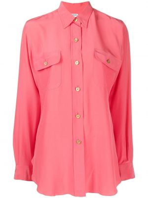 Chemise à boutons en soie Chanel Pre-owned rose