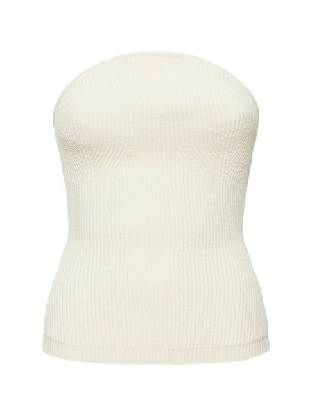 Tank top de viscosa de punto Khaite blanco