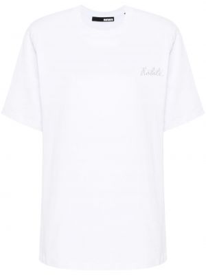 T-shirt ricamato di cotone Rotate bianco