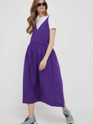 Rochie midi din bumbac United Colors Of Benetton violet