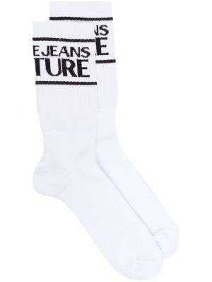 Чорапи бродирани Versace Jeans Couture бяло