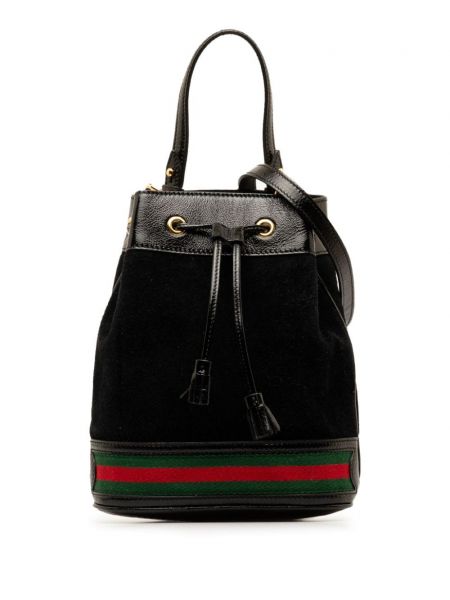 Велурени мини чанта Gucci Pre-owned черно