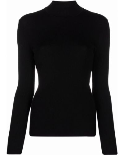 Jersey de cuello vuelto de tela jersey Alberta Ferretti negro