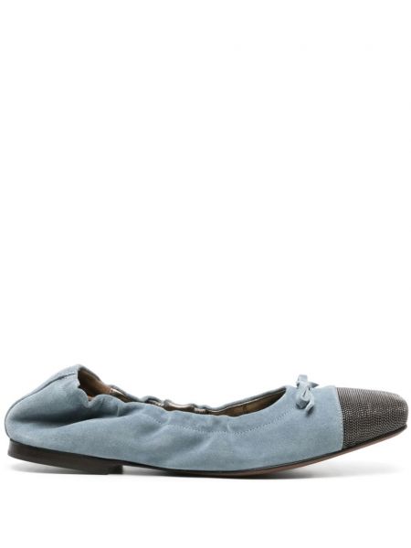 Велурени ниски обувки Brunello Cucinelli синьо