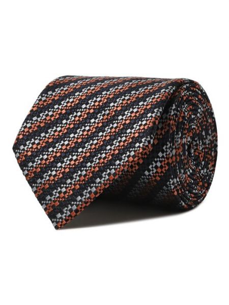 Шелковый галстук Zegna оранжевый