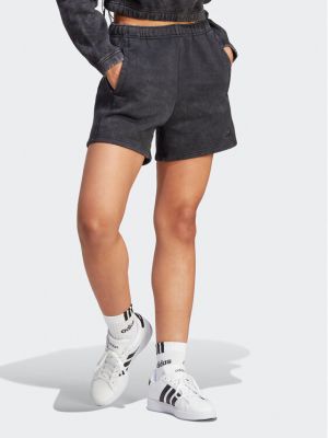Pantaloni scurți de sport din fleece cu croială lejeră Adidas negru