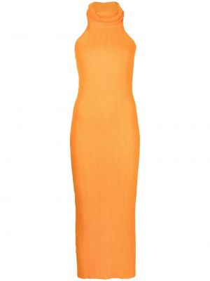 Pletené vlněné šaty bez rukávů Paloma Wool oranžové