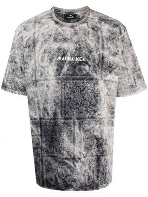 Bavlnené tričko s potlačou Mauna Kea sivá