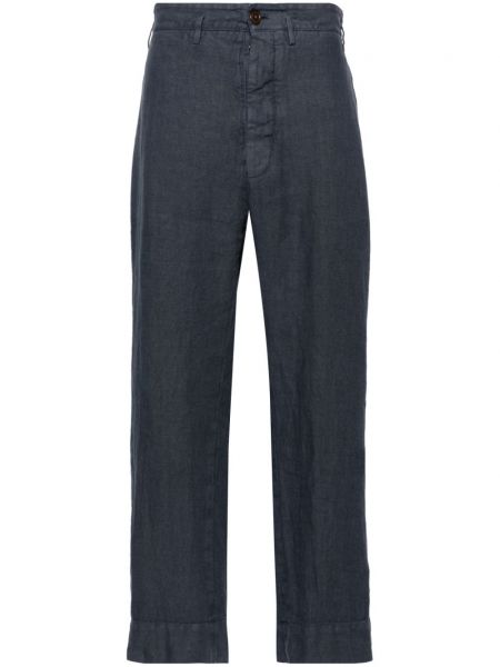 Lněné kalhoty Vivienne Westwood modré