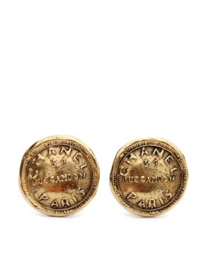 Naušnice s gumbima Chanel Pre-owned zlatna