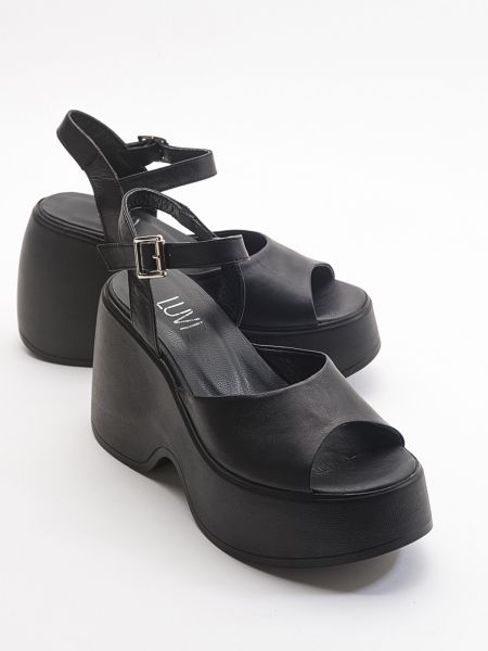 Kožené sandály Luvishoes černé