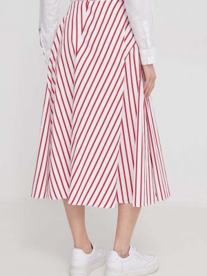 Bavlněné midi sukně Polo Ralph Lauren červené