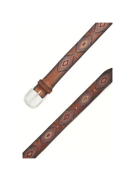 Cinturón de cuero con estampado geométrico Orciani