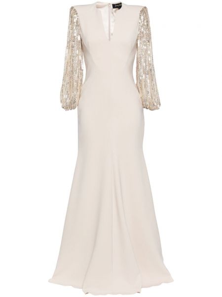 Βραδινό φόρεμα με παγιέτες Jenny Packham λευκό