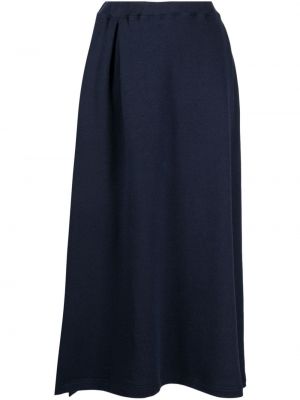 Plisovaná midi sukňa Yohji Yamamoto modrá