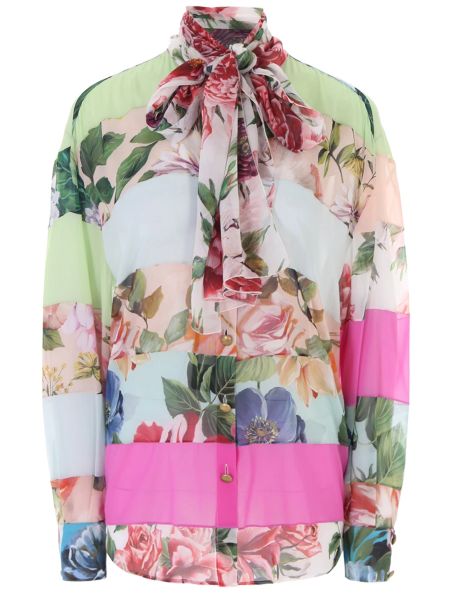 Шелковая блузка с принтом Dolce & Gabbana