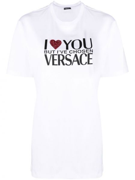 T-shirt avec imprimé slogan à imprimé Versace