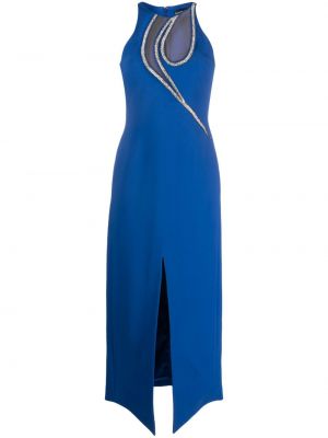 Вечерна рокля с кристали David Koma синьо